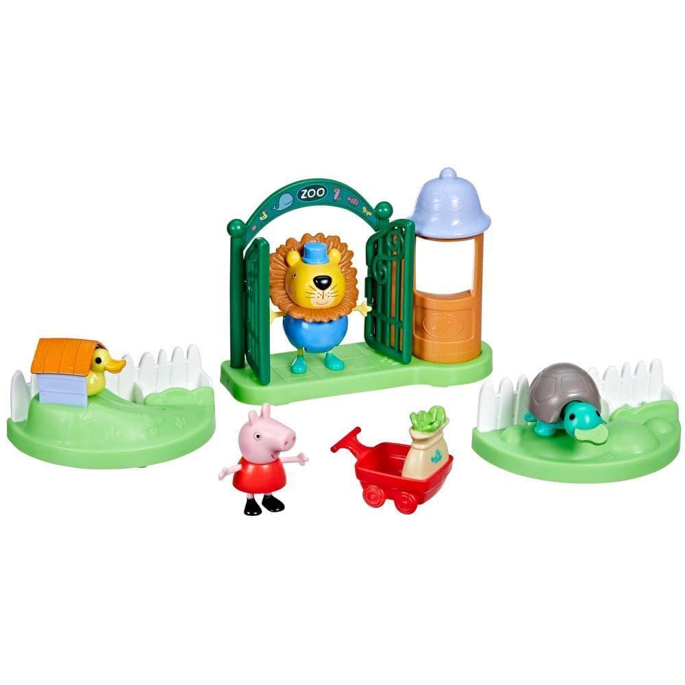 Peppa Pig, coffret Peppa va au zoo, 2 figurines et 6 accessoires, jouet préscolaire