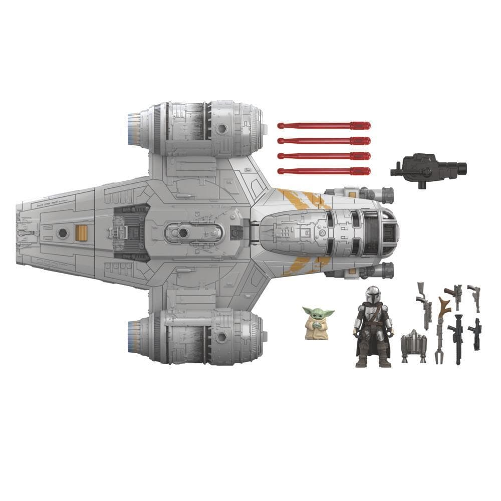 Star Wars Mission Fleet The Mandalorian The Child Razor Crest Fuite dans la bordure extérieure, figurine de 6 cm et véhicule