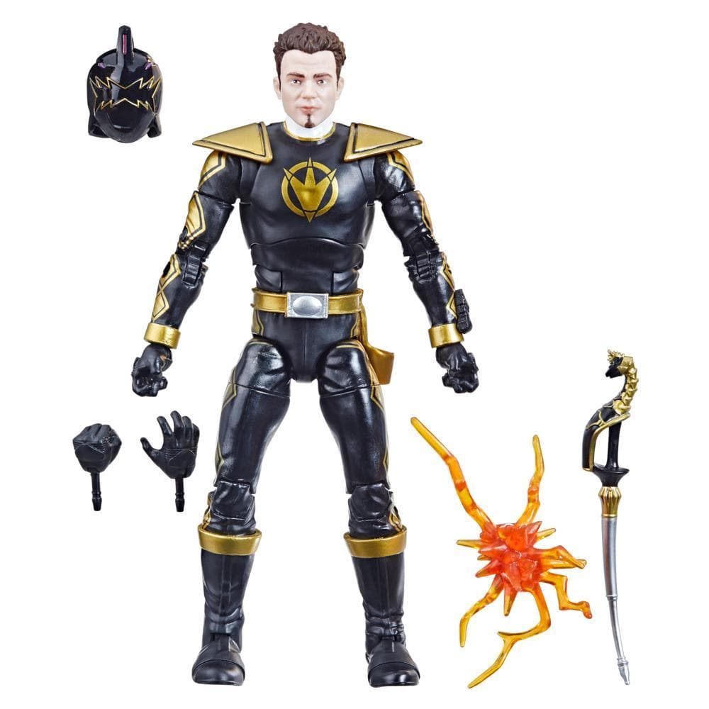 Power Rangers Lightning Collection, Dino Tonnerre Ranger Noir, figurine articulée premium de 15 cm de collection, accessoires