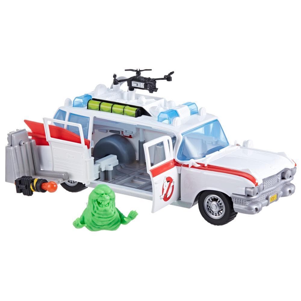 Ghostbusters Ecto-1 Poursuite et piège, voiture avec Slimer Grand frisson avec technologie Ecto-Stretch, jouets Ghostbusters, à partir de 4 ans