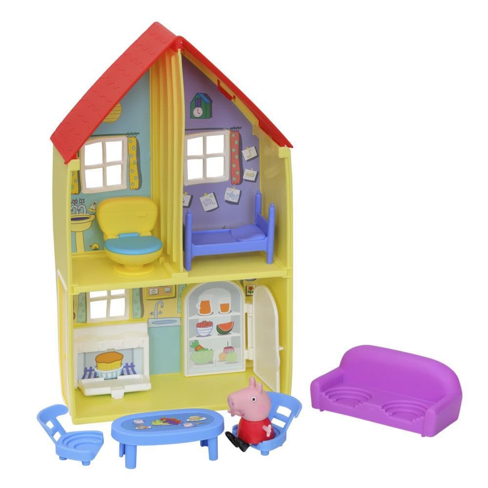 Peppa Pig Peppa’s Adventures Maison de Peppa avec figurine de Peppa Pig et 6 accessoires, jouet préscolaire