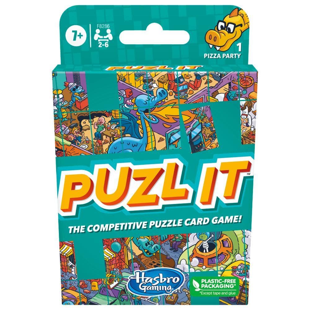 Jeu Puzl It, jeu de cartes de puzzle compétitif à partir de 7 ans, thème de soirée pizza