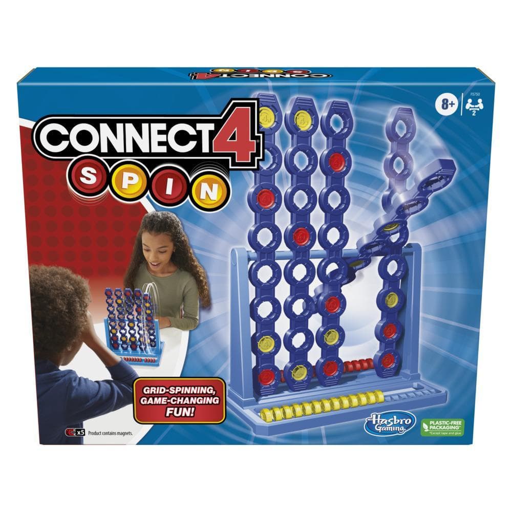 Jeu Connect 4 Spin avec grille tournante, jeu de stratégie familial pour 2 joueurs, pour enfants à partir de 8 ans