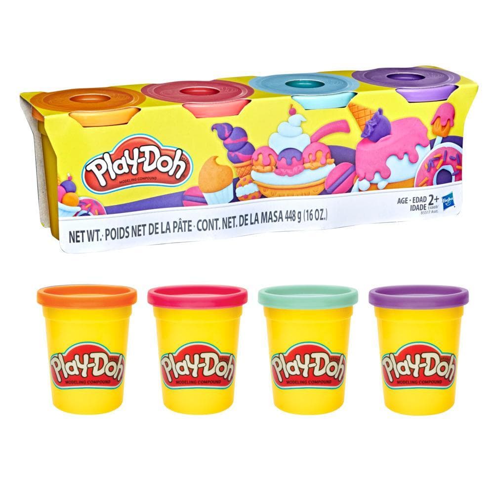 Play-Doh - 4 pots couleurs Sorbet