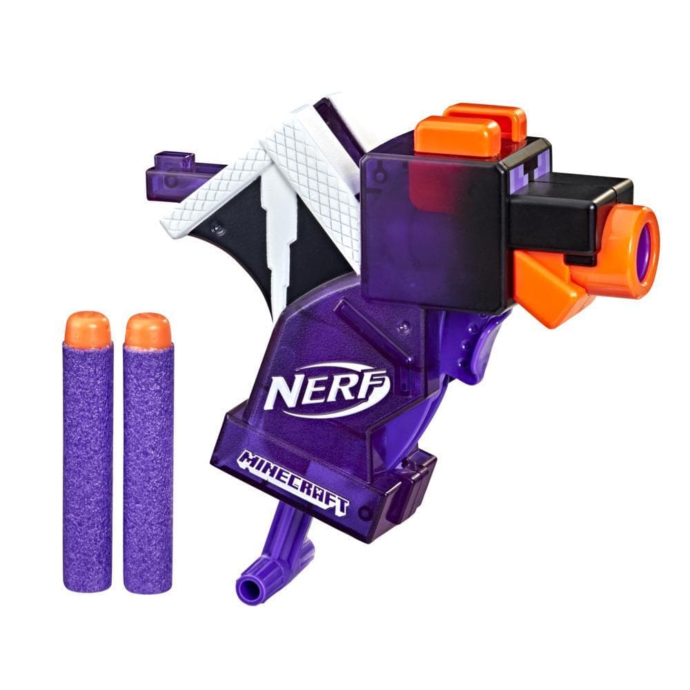 Nerf MicroShots Minecraft Ender Dragon Mini Blaster, Minecraft Dragon Mob Design, Includes 2 Official Nerf Elite Darts