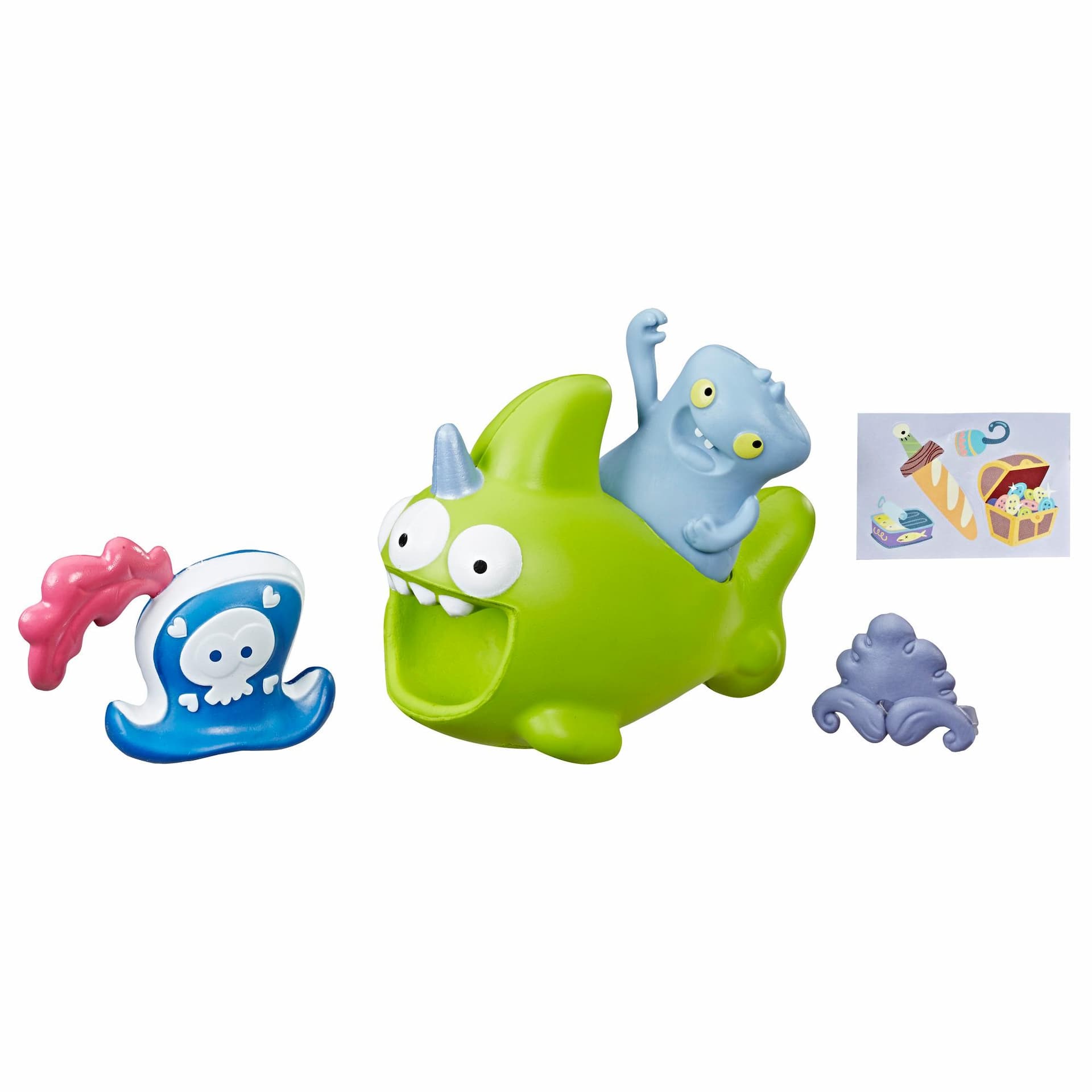 UglyDolls Babo e Sharwhal para apertar e levar - 2 brinquedos com acessórios