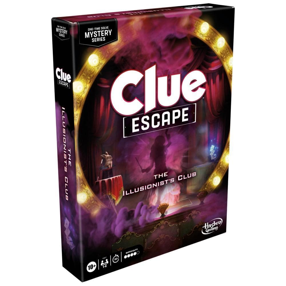 Cluedo Escape: The Illusionist’s Club-brädspel, Escape Room-spel som kan lösas en gång, mysteriespel, från 10 år