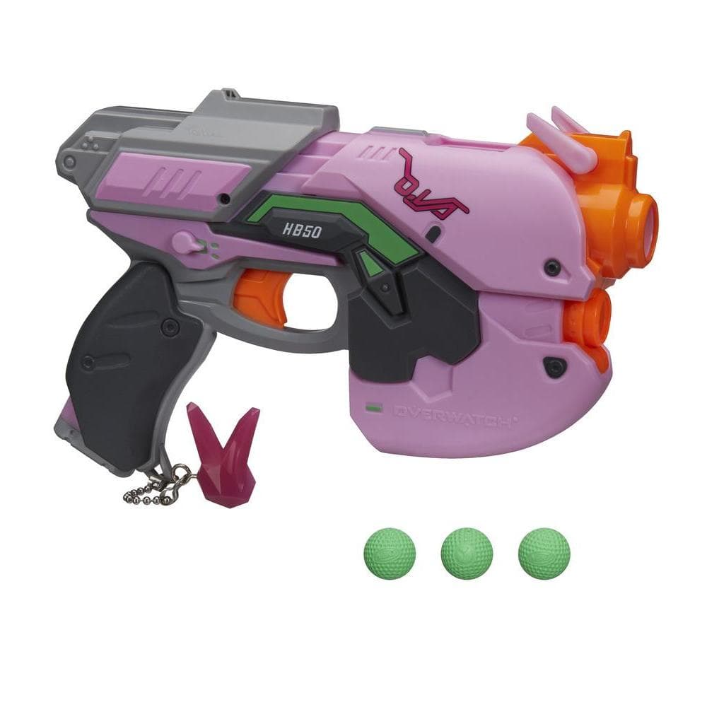 Overwatch D.Va Nerf Rival Blaster with 3 OverWatch Nerf Rival Rounds