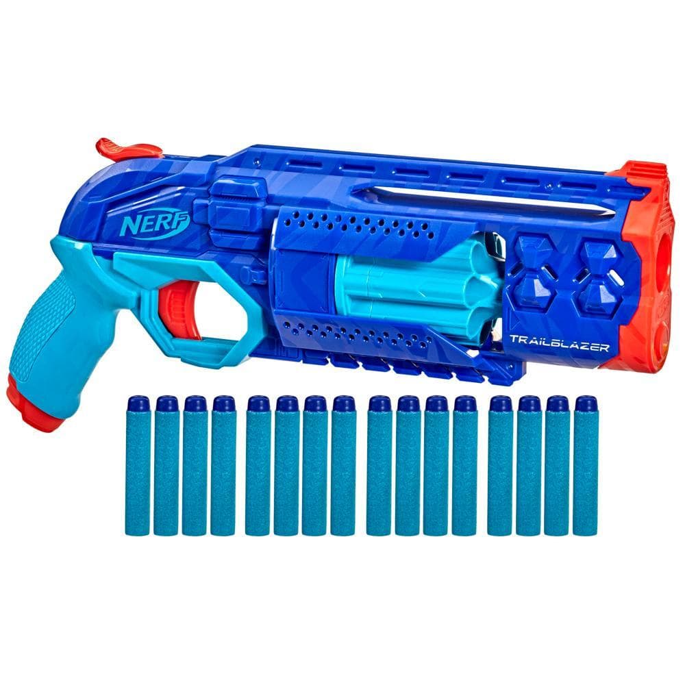 Nerf Elite 2.0 Trailblazer RD-8 Blaster, Wild Edition Color Design, 8-Dart Drum, Hammer Action, 16 Nerf Elite Darts