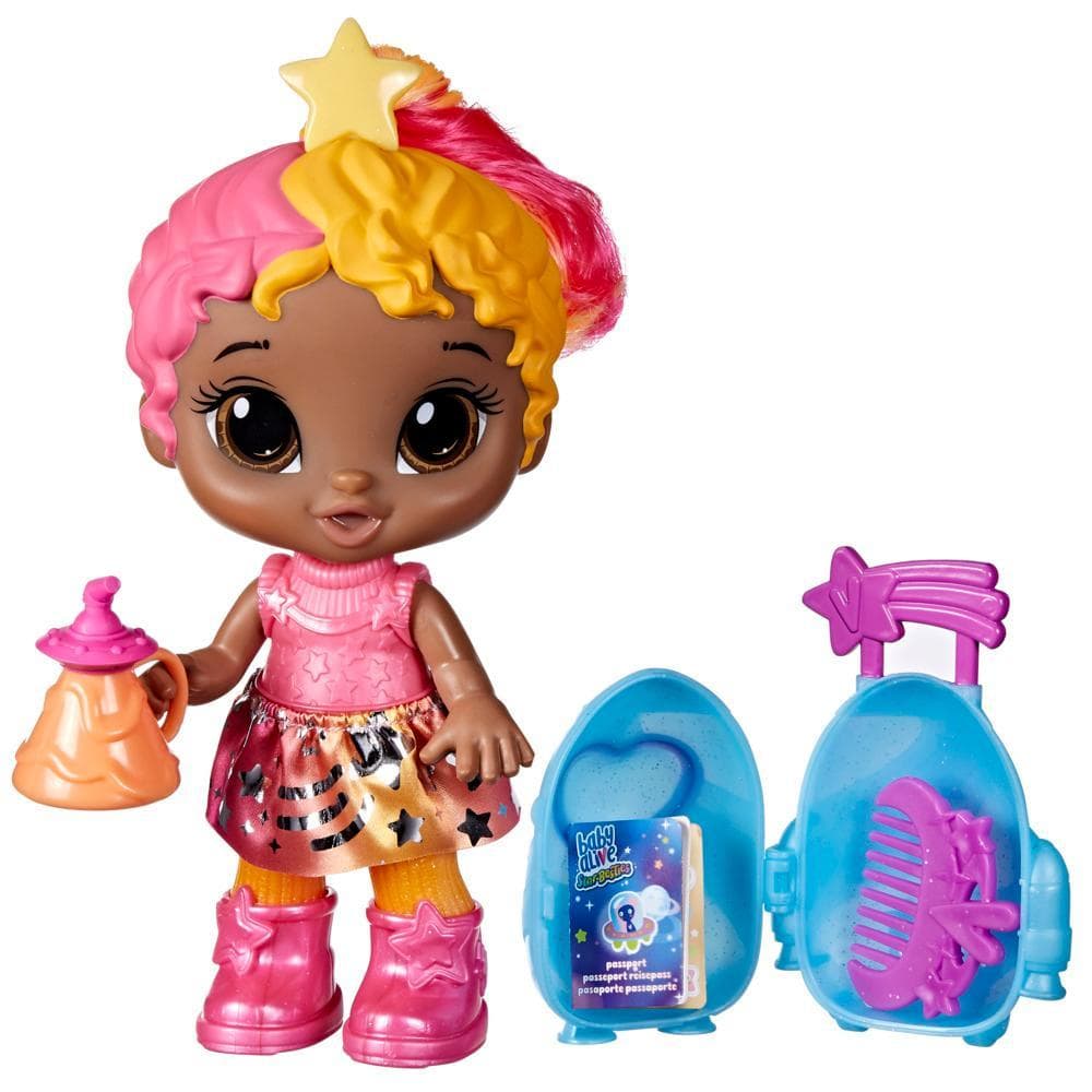 Baby Alive Star Besties Doll, Bright Bella, 8-inch Space-Themed Baby Alive Doll Toy with Accessories for Kids 3 and Up