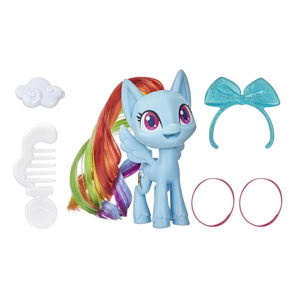 My Little Pony Rainbow Dash Potion Pony Figure -- 3-Inch Blue Pony Toy with Brushable Hair, Comb, and Accessories
