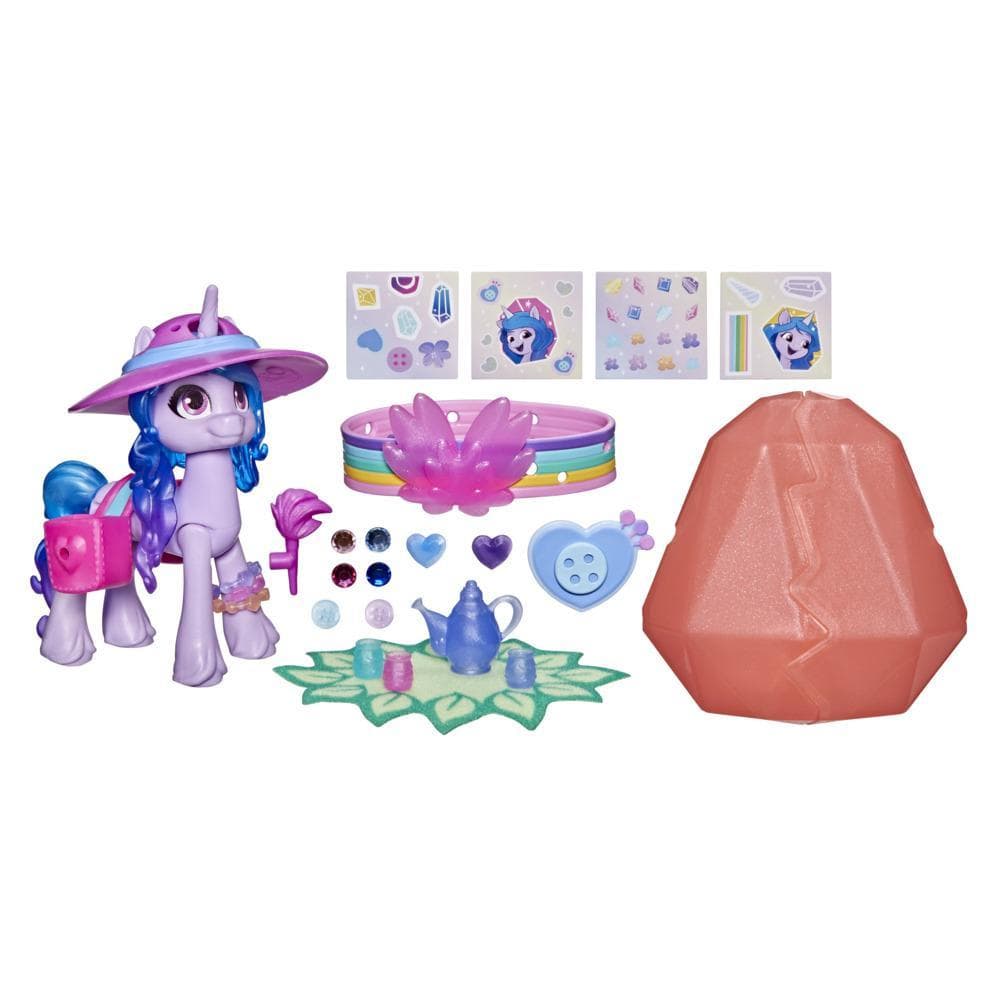 My Little Pony: A New Generation Movie Crystal Adventure Izzy Moonbow - 3-Inch Purple Pony Toy with Surprise Accessories