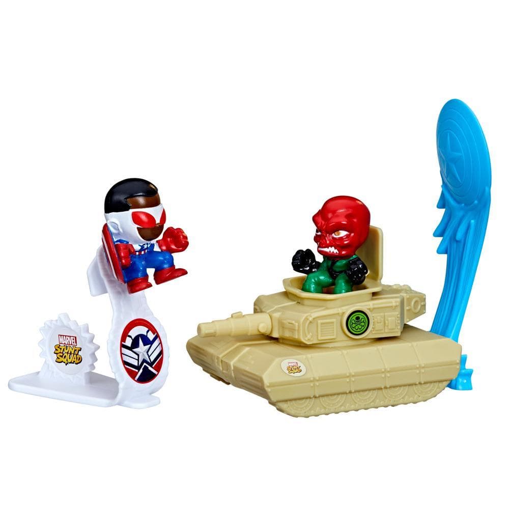 Marvel Stunt Squad Captain America vs. Red Skull Playset with Action Figures (1.5”)