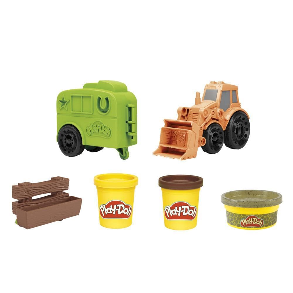 Play-Doh Wheels Tractor Farm Truck Toy for Kids 3 Years and Up with 3 Cans of Non-Toxic Modeling Compound