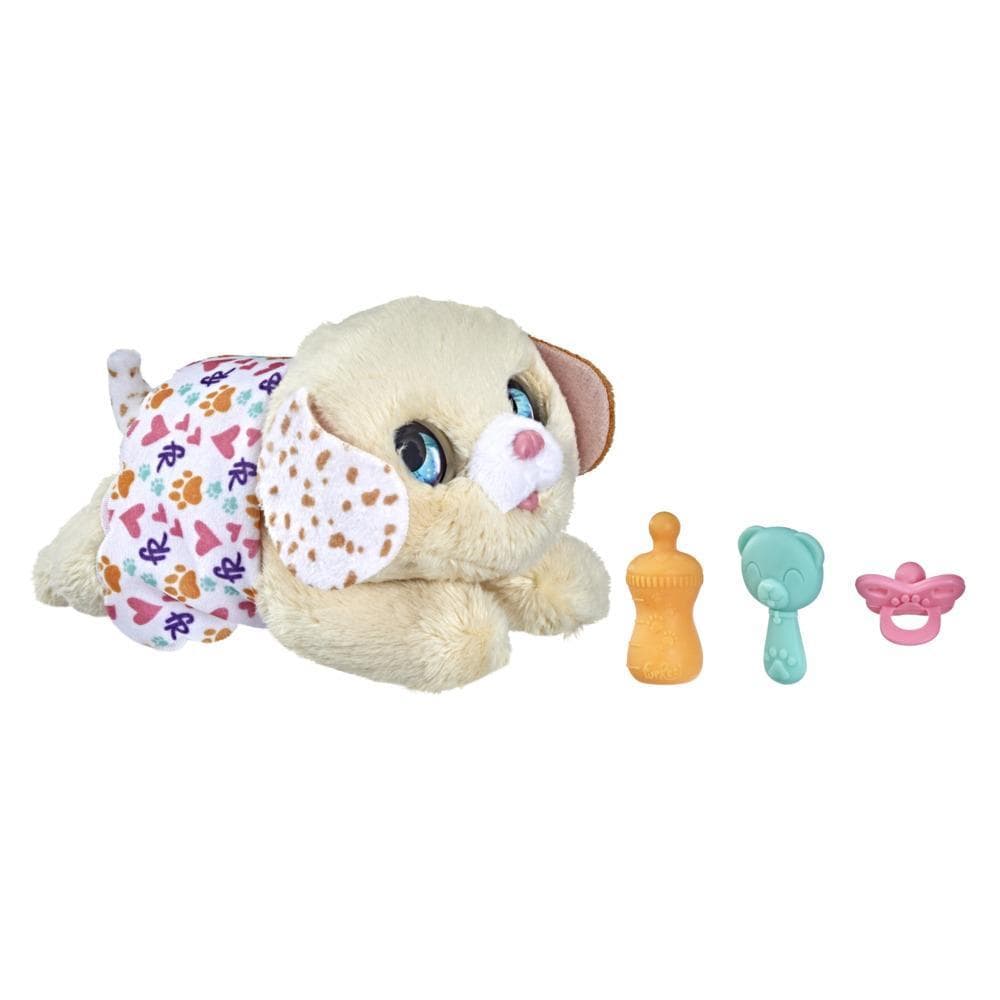 furReal Newborns Puppy Interactive Animatronic Plush Toy: Electronic Pet with Sound Effects, Closing Eyes; Ages 4 & up