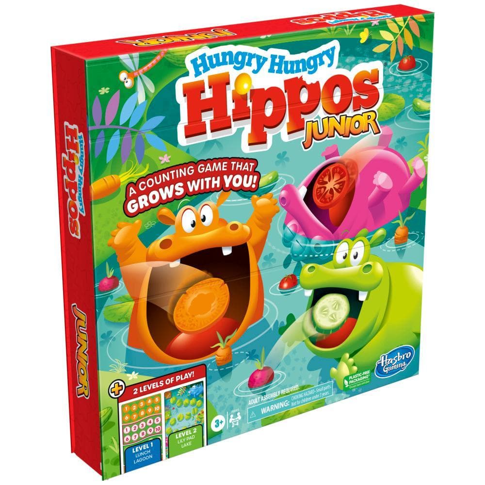 Hungry Hungry Hippos Junior Board Game, Preschool Games, Kids Board Games, Counting & Number Game