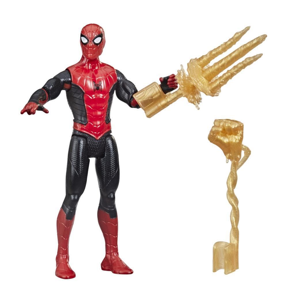 Marvel Spider-Man 6-Inch Mystery Web Gear Upgraded Black and Red Suit Spider-Man, 1 Mystery Web Gear Armor Accessory and 1 Character Accessory, Ages 4 and Up