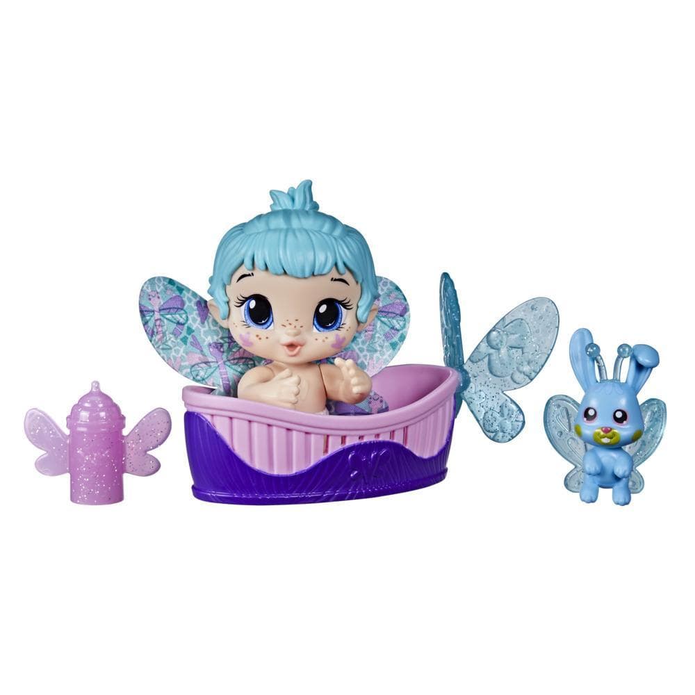 Baby Alive GloPixies Minis Doll, Aqua Flutter, Glow-In-The-Dark 3.75-Inch Pixie Toy with Surprise Friend, Kids 3 and Up