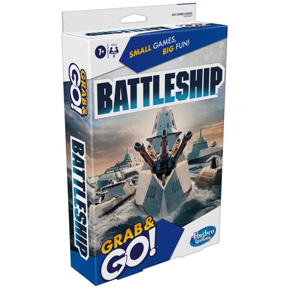 Battleship Grab and Go Game for Ages 7 and Up, Portable Game for 2 Players, Travel Game