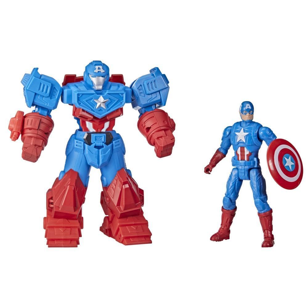 Hasbro Marvel Avengers Mech Strike 8-inch Super Hero Action Figure Toy Ultimate Mech Suit Captain America, For Kids Ages 4 And Up
