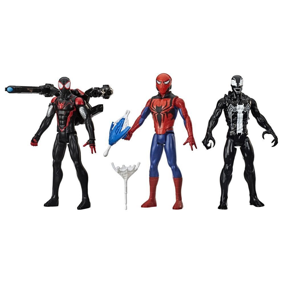 Marvel Titan Hero Series Blast Gear 3-Figure Pack with Characters from the Spider-Man Universe, ages 4 and up