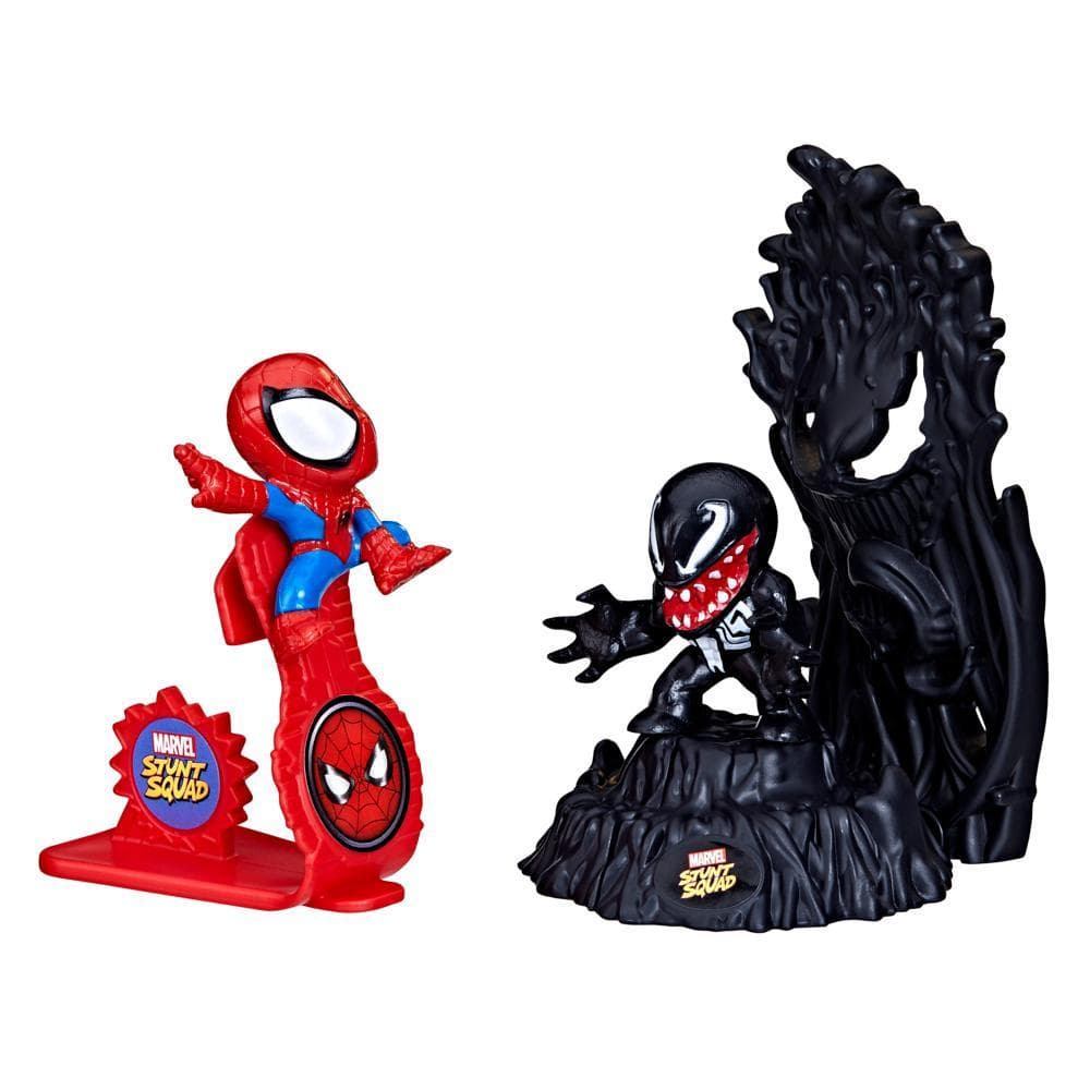 Marvel Stunt Squad Spider-Man vs. Venom Playset with Action Figures (1.5”)