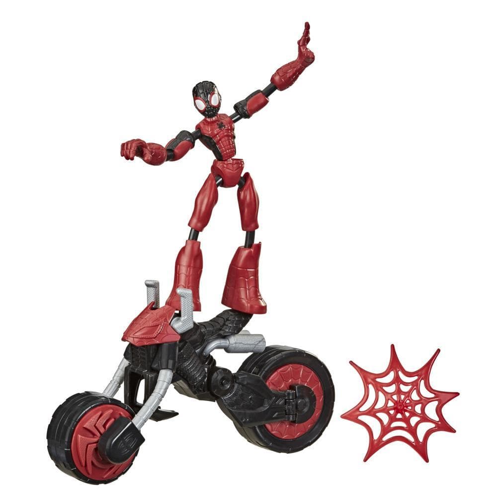 Marvel Bend and Flex, Flex Rider Spider-Man Action Figure Toy, 6-inch Figure and 2-In-1 Motorcycle For Kids Ages 4 And Up