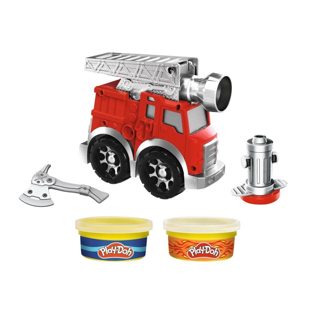 Play-Doh Wheels Fire Engine Playset for Kids 3 Years and Up with 2 Cans of Non-Toxic Modeling Compound
