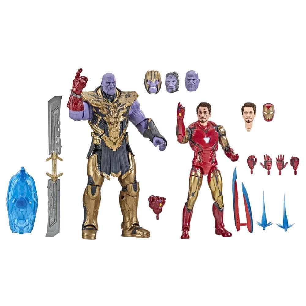 Hasbro Marvel Legends Series 6-inch Scale Action Figure Toy 2-Pack Iron Man Mark 85 vs. Thanos, Includes Premium Design and 8 Accessories