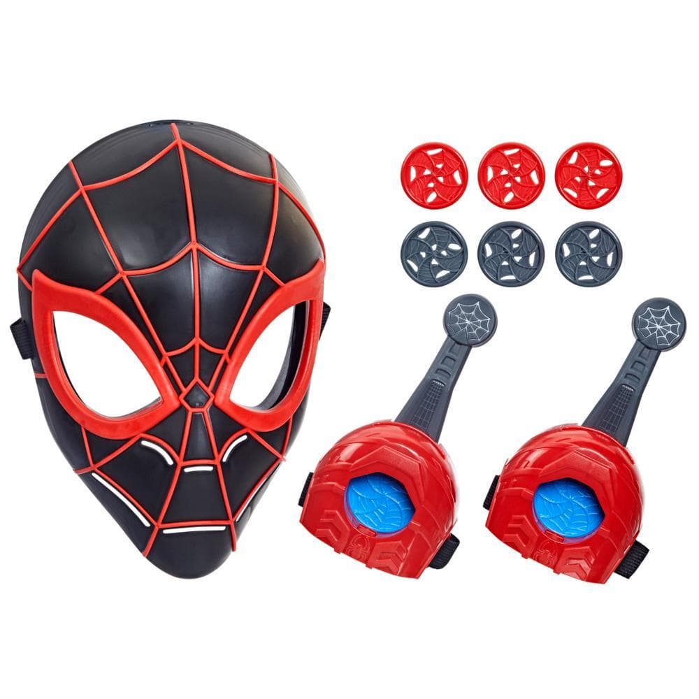 Marvel Spider-Man: Across the Spider-Verse Web Action Gear, Miles Morales Mask and Gauntlets for Kids Ages 5 and Up