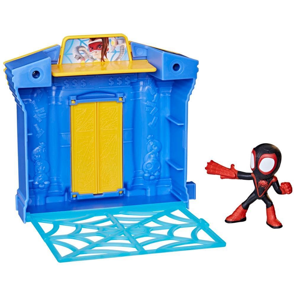 Marvel Spidey and His Amazing Friends City Blocks, Miles Morales: Spider-Man City Bank Kids Playset