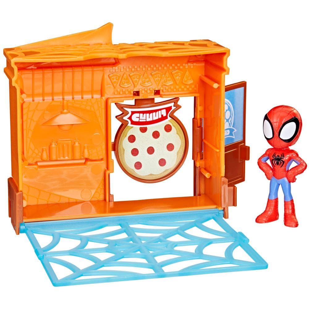 Marvel Spidey and His Amazing Friends City Blocks Spidey Pizza Parlor Kids Playset
