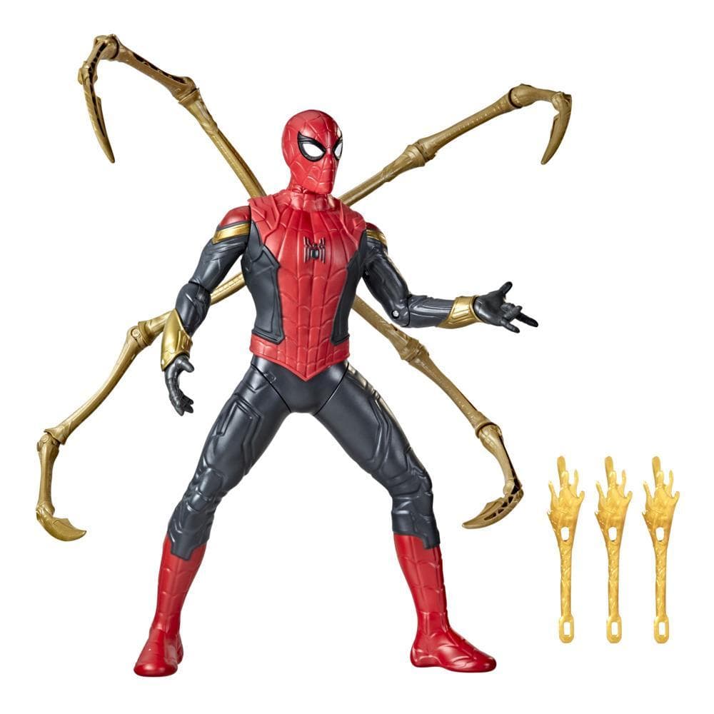 Marvel Spider-Man Deluxe 13-Inch-Scale Thwip Blast Integrated Suit Spider-Man Action Figure, Suit Upgrades, and Web Blaster