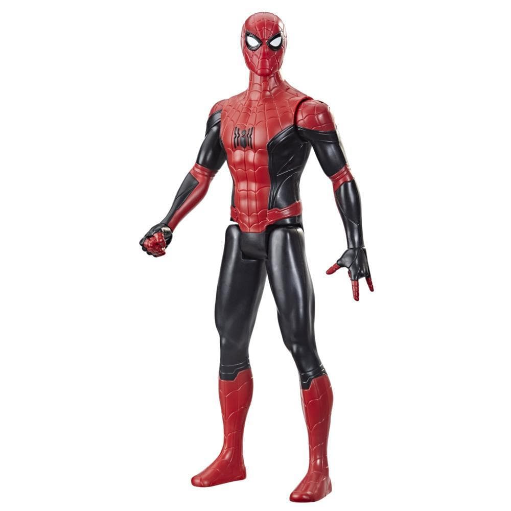 Marvel Spider-Man Titan Hero Series 12-Inch New Black And Red Suit Spider-Man Action Figure Toy, Inspired By Spider-Man Movie, For Kids Ages 4 and Up