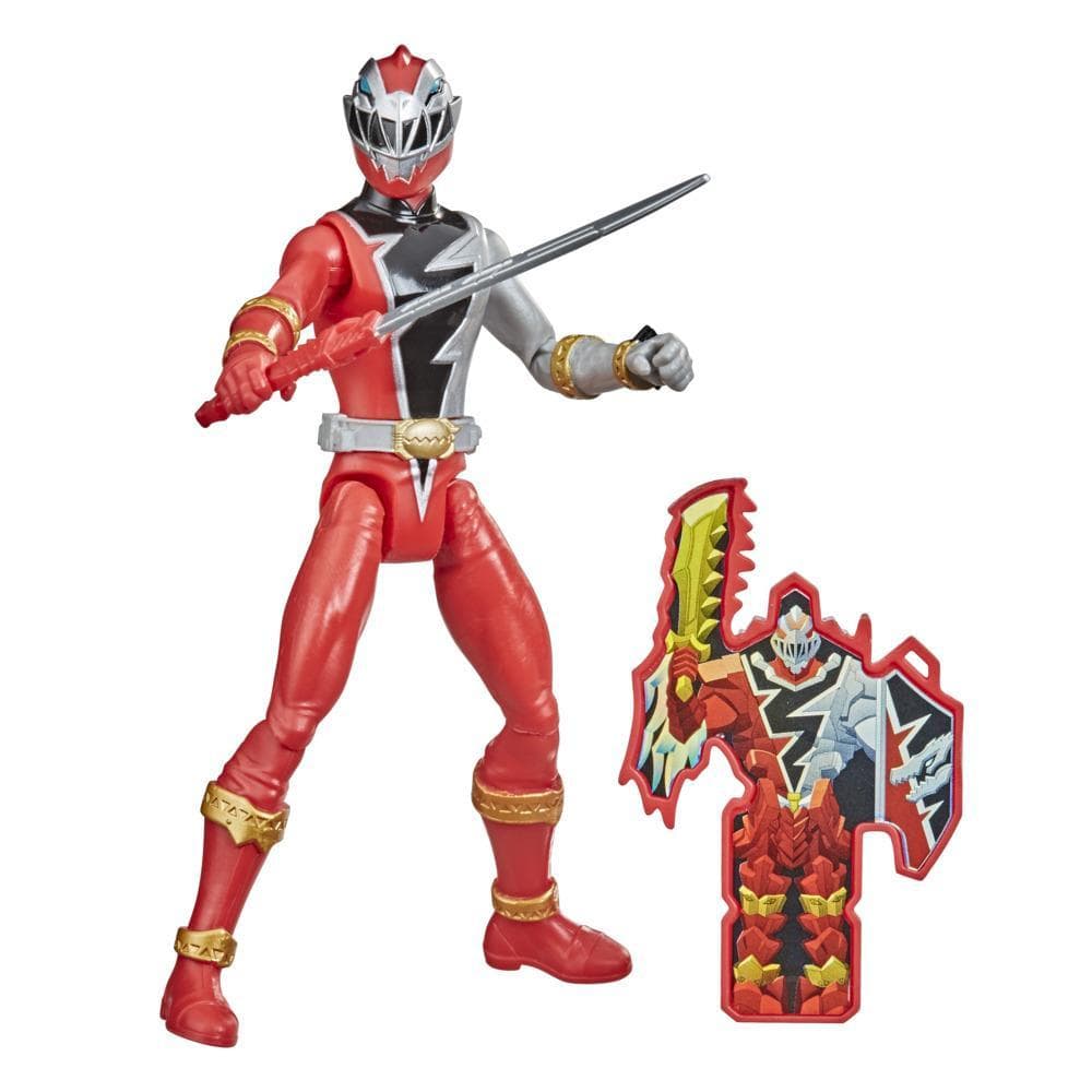 Power Rangers Dino Fury Red Ranger 6-Inch Action Figure Toy Inspired by TV Show with Dino Fury Key and Dino-Themed Accessory