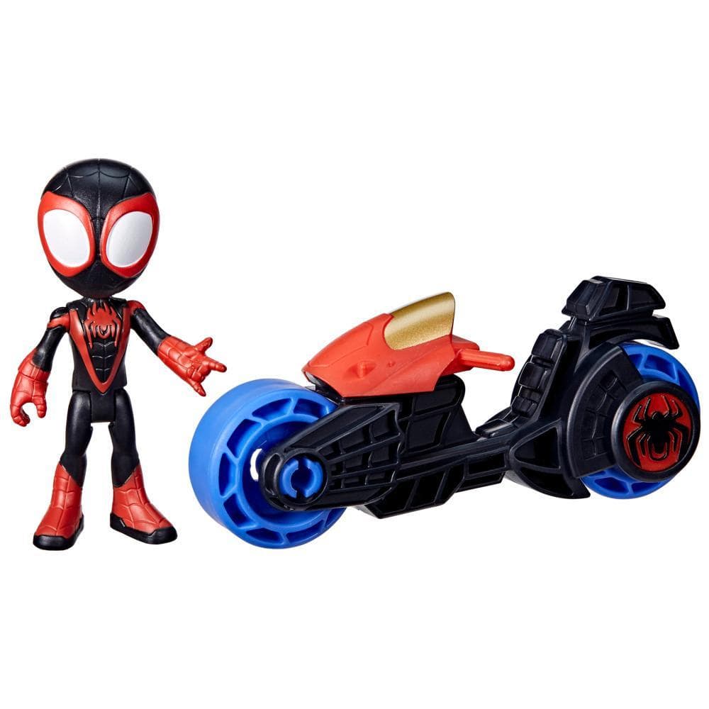 Marvel Spidey and His Amazing Friends, Miles Morales Action Figure & Toy Motorcycle, Kids 3 and Up