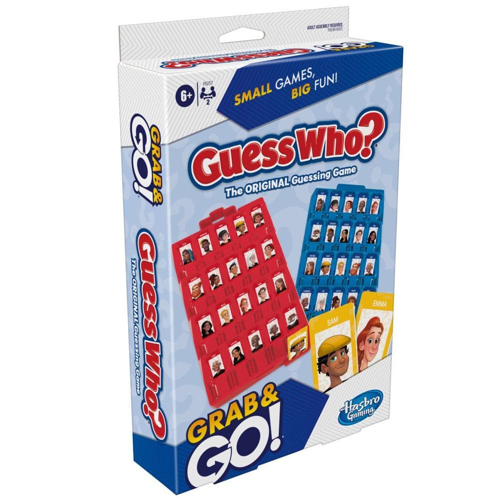 Guess Who? Grab and Go Game, Original Guessing Game for Ages 6 and up, 2 Player Travel Game
