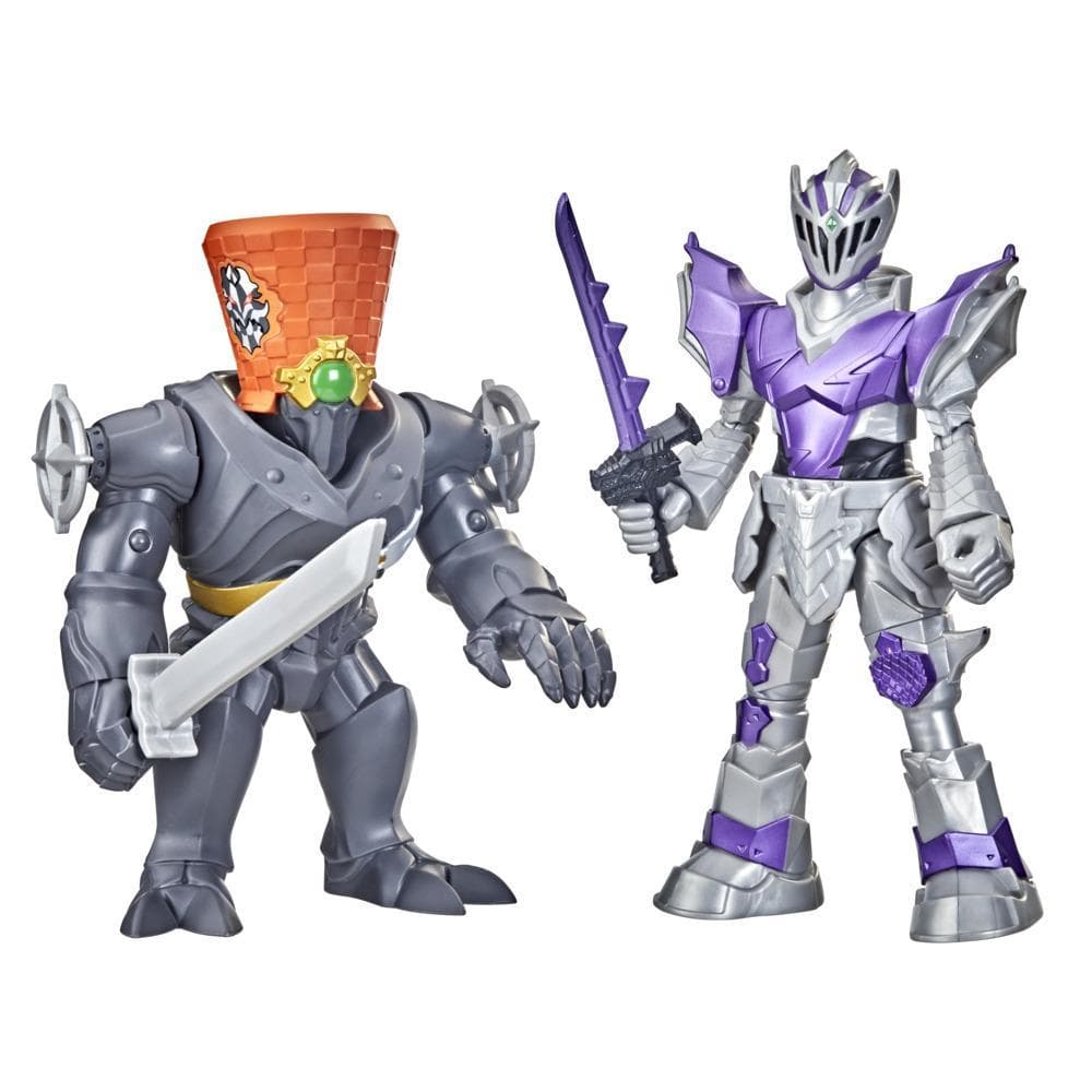 Power Rangers Dino Fury Battle Attackers 2-Pack Void Knight vs. Snageye Kicking Action Figure Toys For Ages 4 and Up