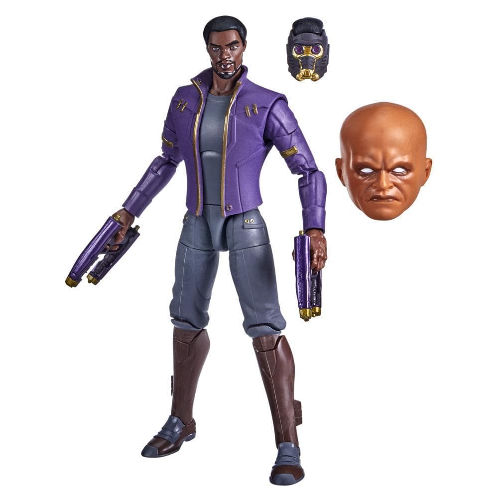 Marvel Legends Series 6-inch Scale Action Figure Toy T'Challa Star-Lord, Includes Premium Design, 3 Accessories, and Build-a-Figure Part