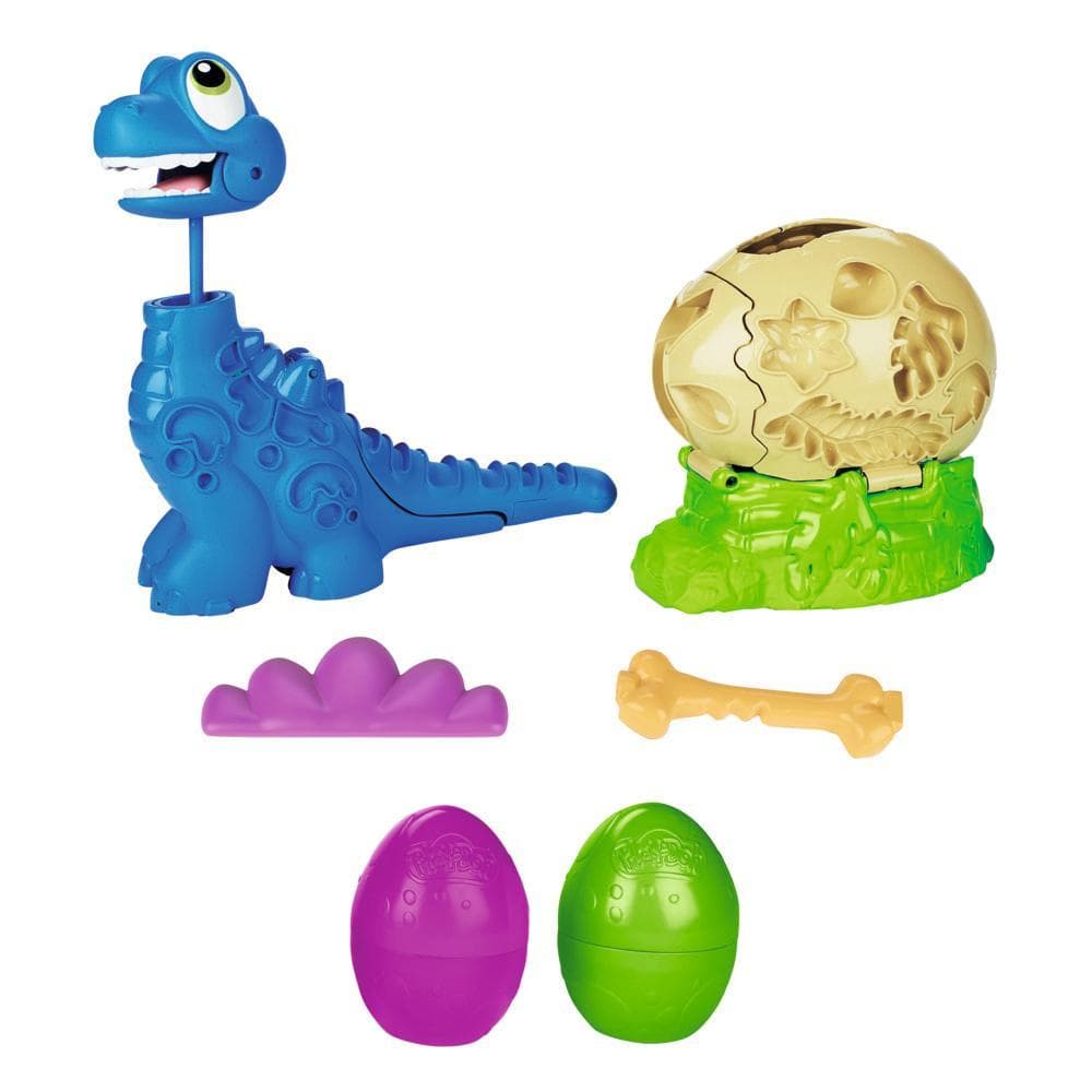 Play-Doh Dino Crew Growin' Tall Bronto Toy Dinosaur for Kids 3 Years and Up with 2 Play-Doh Eggs