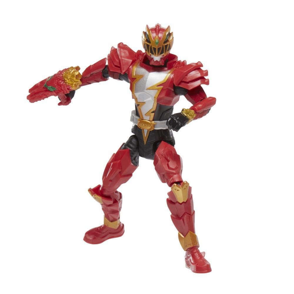 Power Rangers Dino Fury Dino Knight Red Ranger 6-Inch Action Figure Toy with Dino Fury Key, Dino-Themed Accessory, Kids