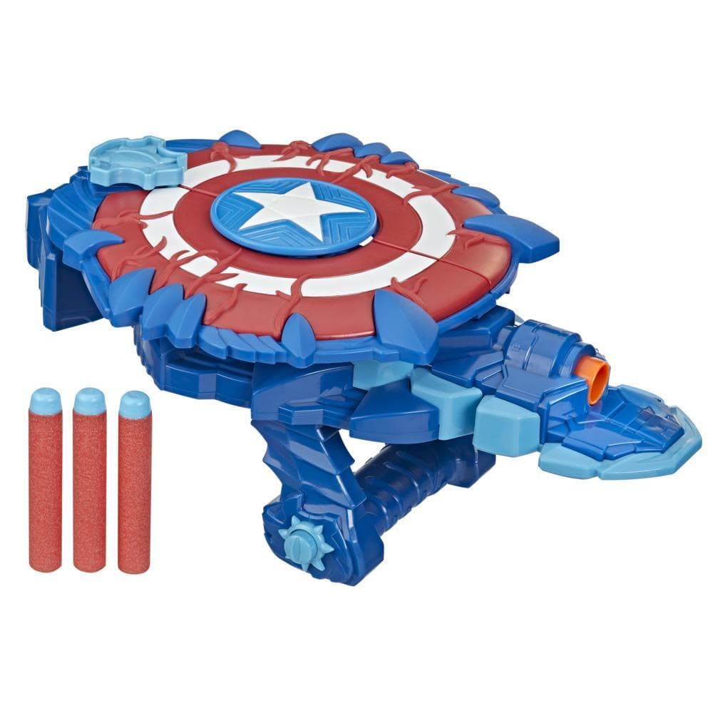 Marvel Avengers Mech Strike Monster Hunters Captain America Monster Blast Shield Roleplay Toy, Kids Ages 5 and Up
