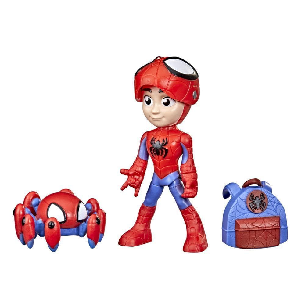 Marvel Spidey and His Amazing Friends Hero Reveal Figure 2-Pack, Mask Flip Feature, Spidey and Trace-E, Ages 3 And Up