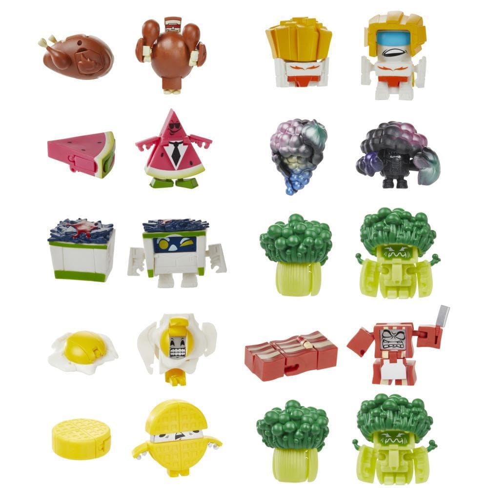 Transformers Toys BotBots Series 6 Hunger Hubs & Gamer Geeks 5-Pack Bundle – 2-In-1 Collectible Figures - Ages 5 & Up