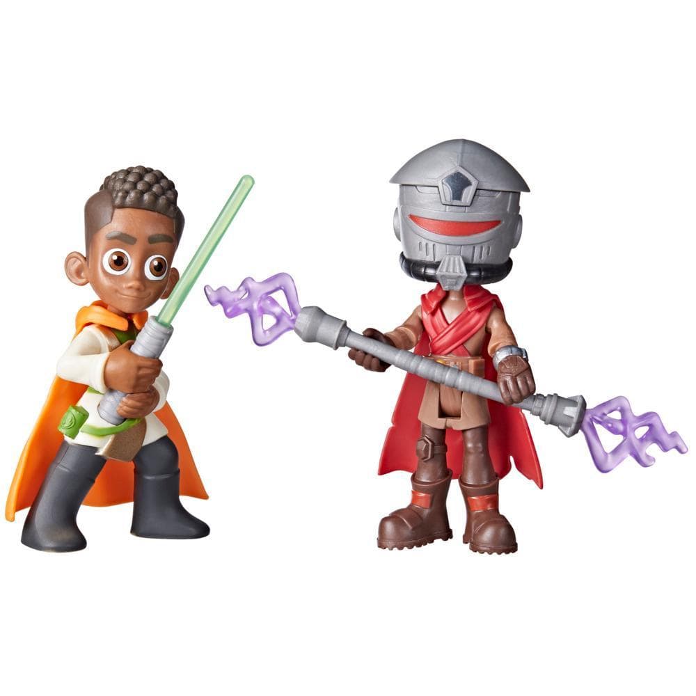 Star Wars Pop-Up Lightsaber Duel Kai & Taborr Action Figures, Star Wars Preschool Toys (4")