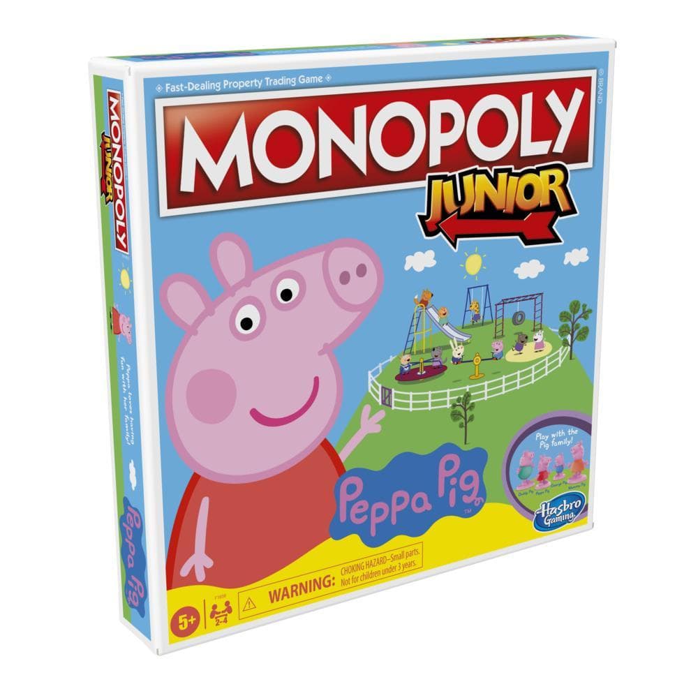 Monopoly Junior: Peppa Pig Edition Board Game for 2-4 Players, For Kids Ages 5 and Up