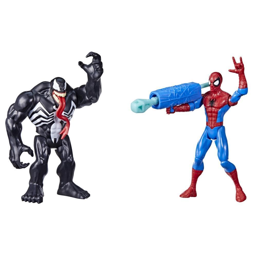 Marvel Spider-Man Spider-Man Vs Venom Battle Packs, 6-Inch-Scale Spider-Man Figure 2-Pack, Toys for Kids Ages 4 and Up