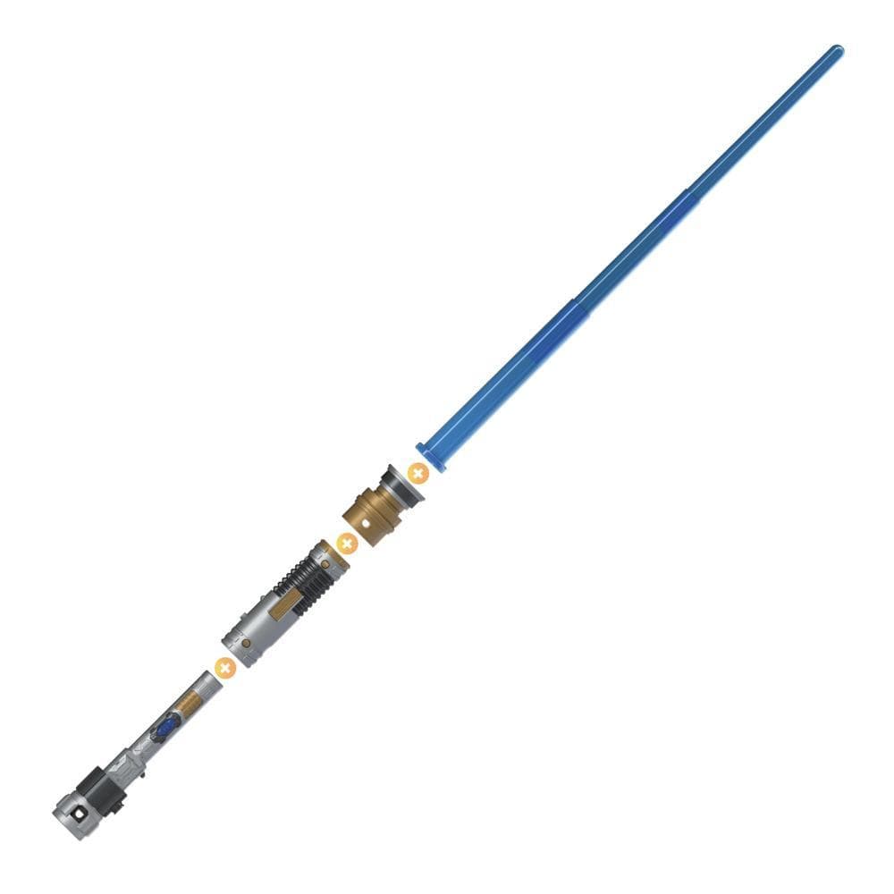 Star Wars Lightsaber Forge Obi-Wan Kenobi Electronic Extendable Blue Lightsaber Toy, Customizable Roleplay Toy, Ages 4 and Up