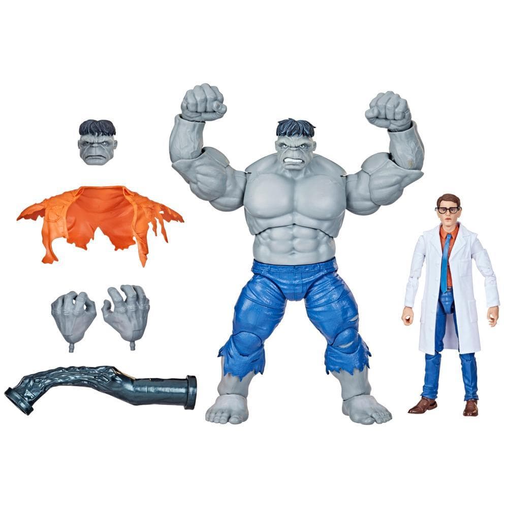 Hasbro Marvel Legends Series Gray Hulk and Dr. Bruce Banner, 6 Inch Action Figures