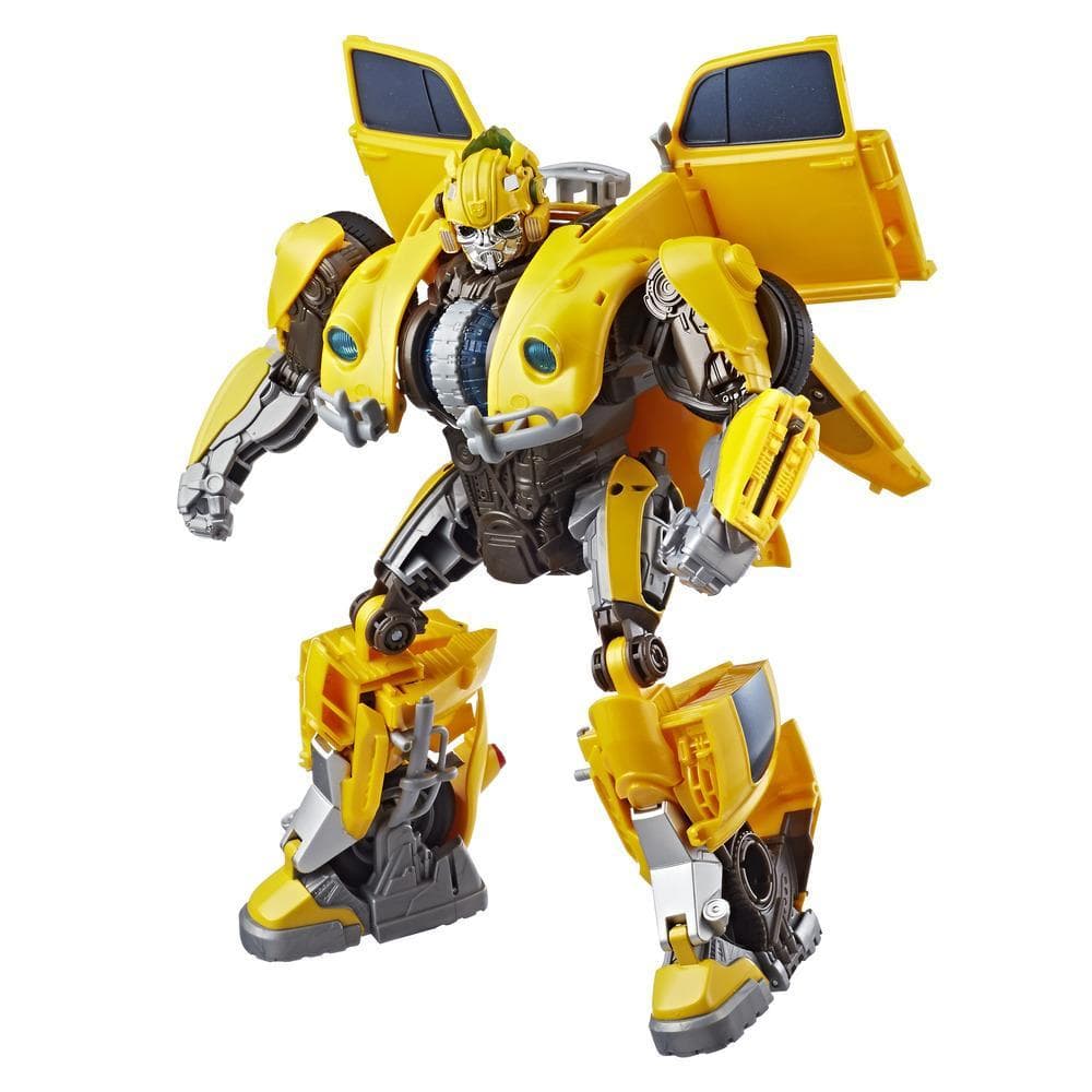 Transformers: Bumblebee Movie Toys, Power Charge Bumblebee Action Figure - Lights and Sounds, 10.5-inch
